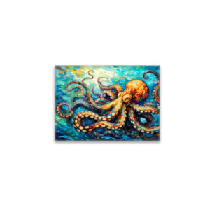 raxxa Glas-Magnet: Octopus in Swirling Ocean Oil Painting