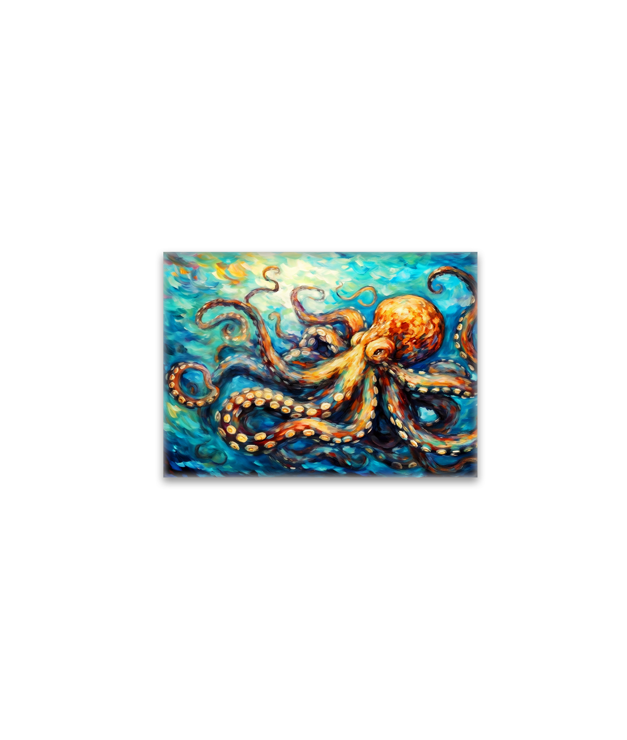 raxxa Glas-Magnet: Octopus in Swirling Ocean Oil Painting