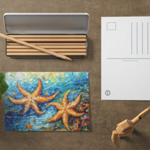 raxxa Postkarte: Starfish in Swirling Underwater Oil Painting