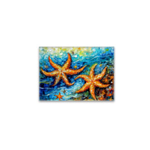 raxxa Glas-Magnet: Starfish in Swirling Underwater Oil Painting