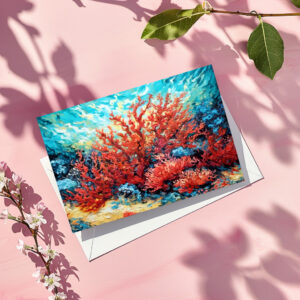 raxxa Postkarte: Coral Reef in Swirling Underwater Oil Painting