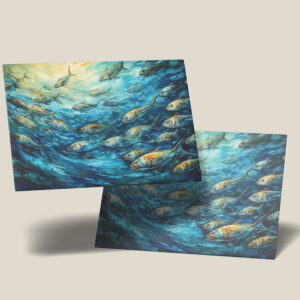 raxxa Postkarte: School of Fish in Expressive Ocean Painting