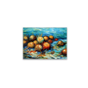 raxxa Glas-Magnet: Sea Urchins in Expressive Ocean Oil Painting