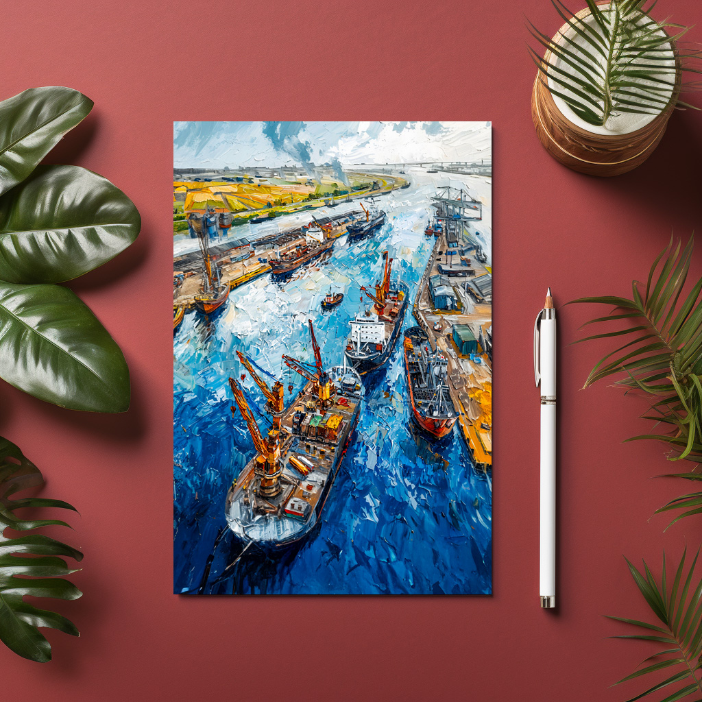 raxxa Postkarte: Tulip Fields with Barn and Stream Fantasy Painting
