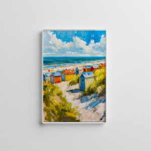 raxxa Glas-Magnet: Beach Huts by the Sea in Holland Painting