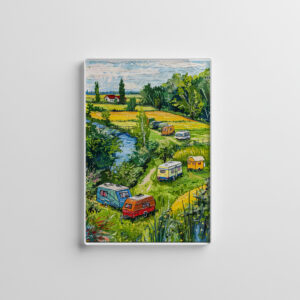 raxxa Glas-Magnet: Camper Vans by Tulip Fields Fantasy Painting