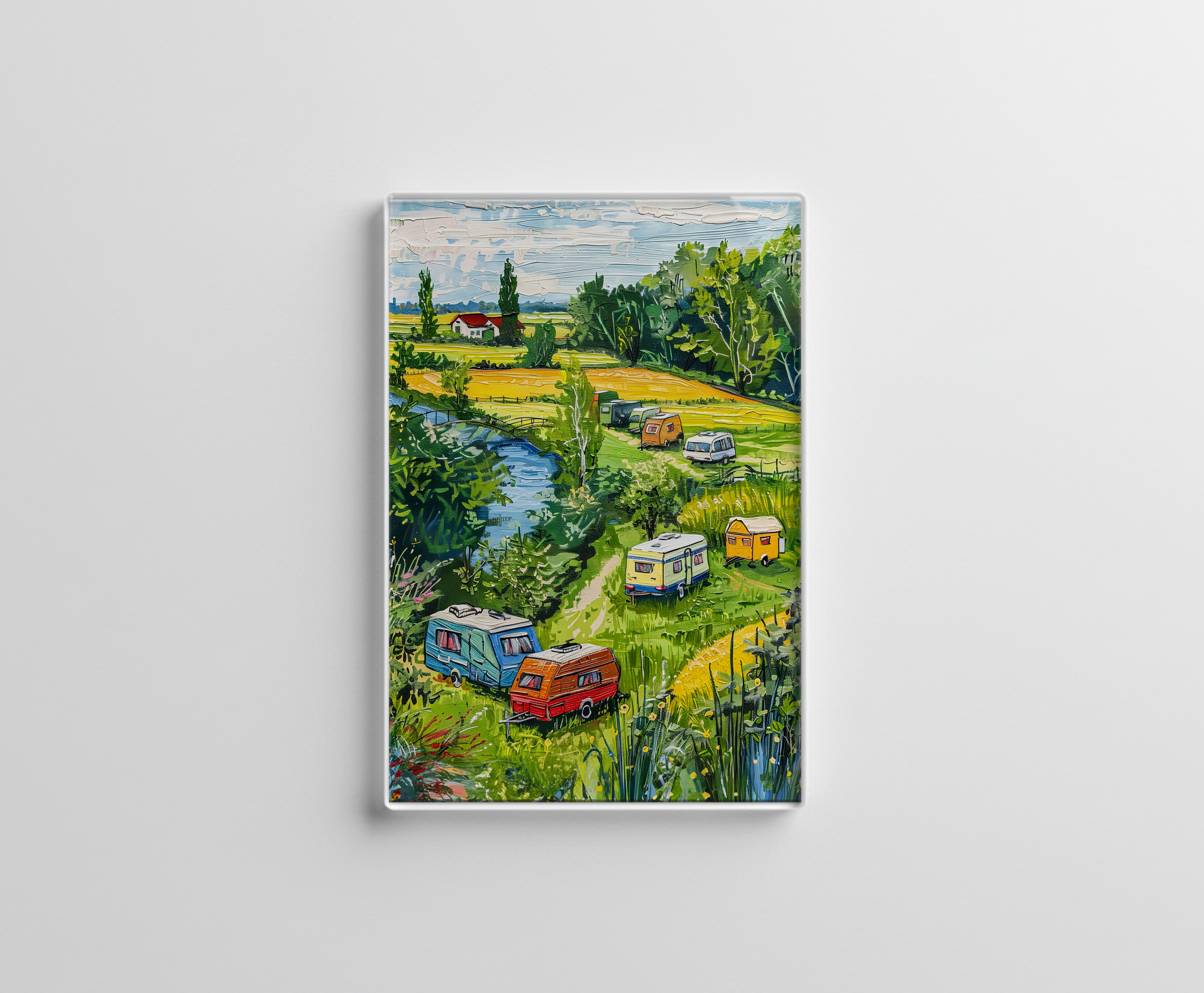 raxxa Glas-Magnet: Camper Vans by Tulip Fields Fantasy Painting