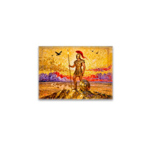 raxxa Glas-Magnet: Ares in Armor Standing on Mountain with Spear
