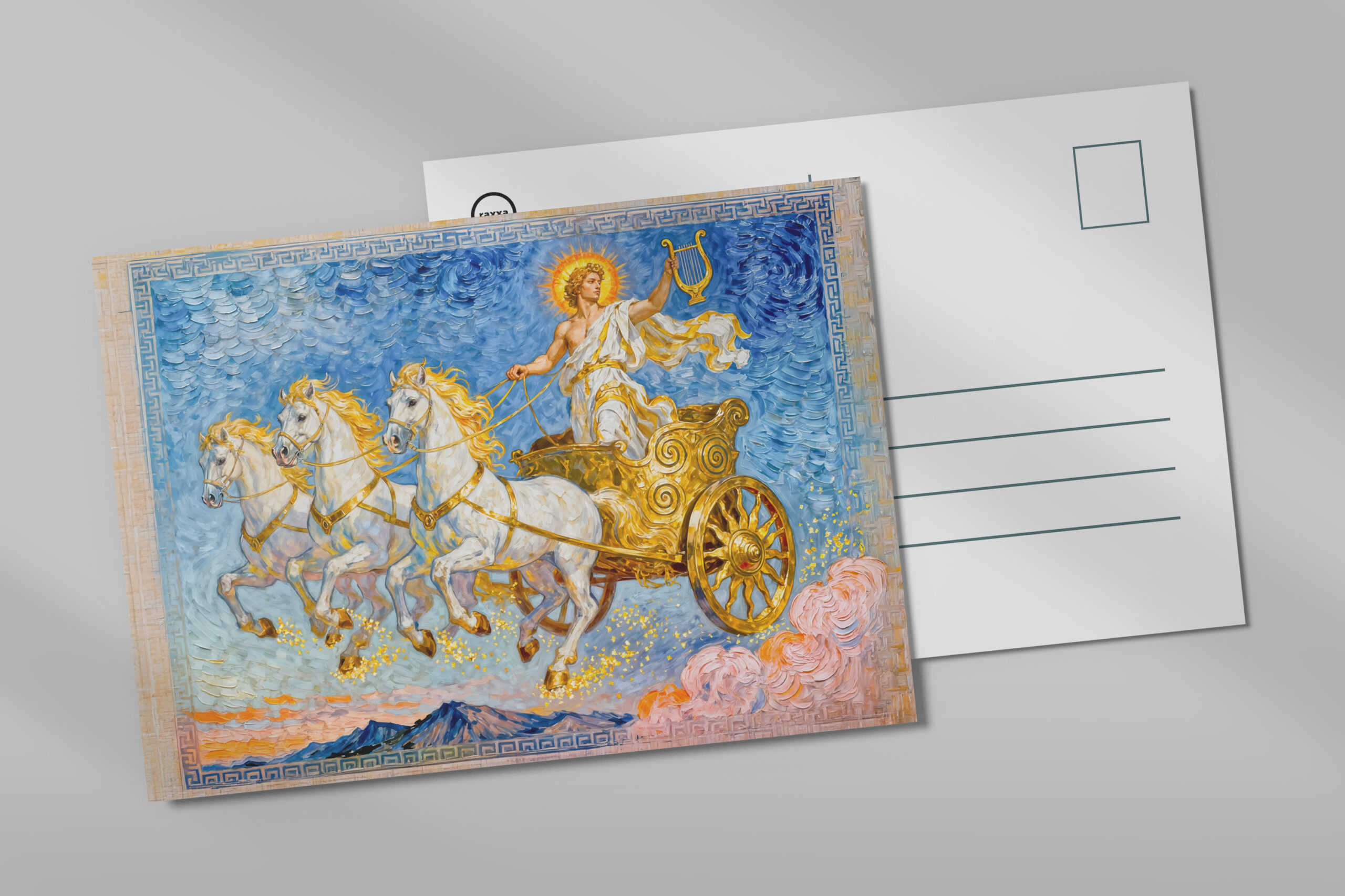 raxxa Postkarte: Apollo in Sun Chariot Holding a Golden Harp