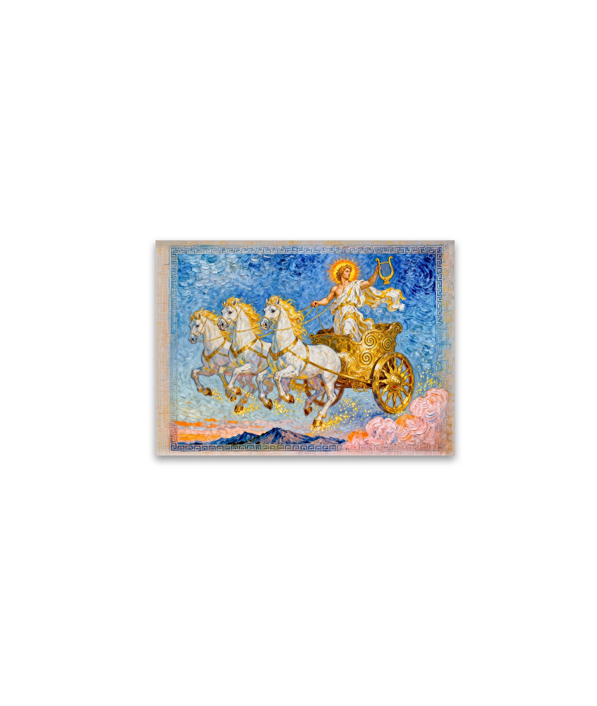 raxxa Glas-Magnet: Apollo in Sun Chariot Holding a Golden Harp