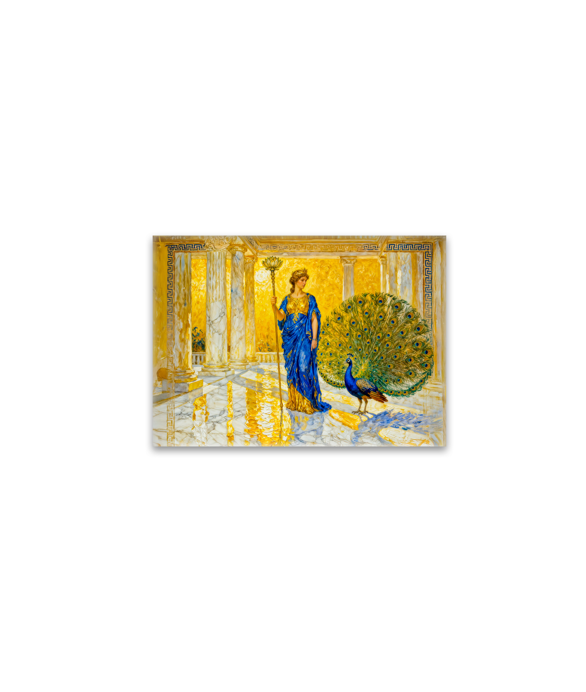 raxxa Glas-Magnet: Hera with Peacock and Scepter in Grand Temple Hall