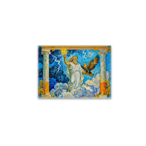 raxxa Glas-Magnet: Zeus with Eagle and Lightning in Temple Gate Among Clouds