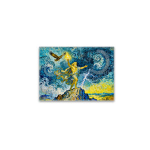 raxxa Glas-Magnet: Zeus on Stormy Rocks with Lightning Bolt and Eagle Above