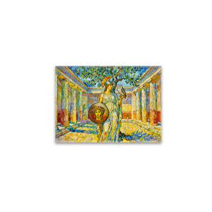 raxxa Glas-Magnet: Athena with Owl and Shield by Olive Tree in Temple Courtyard