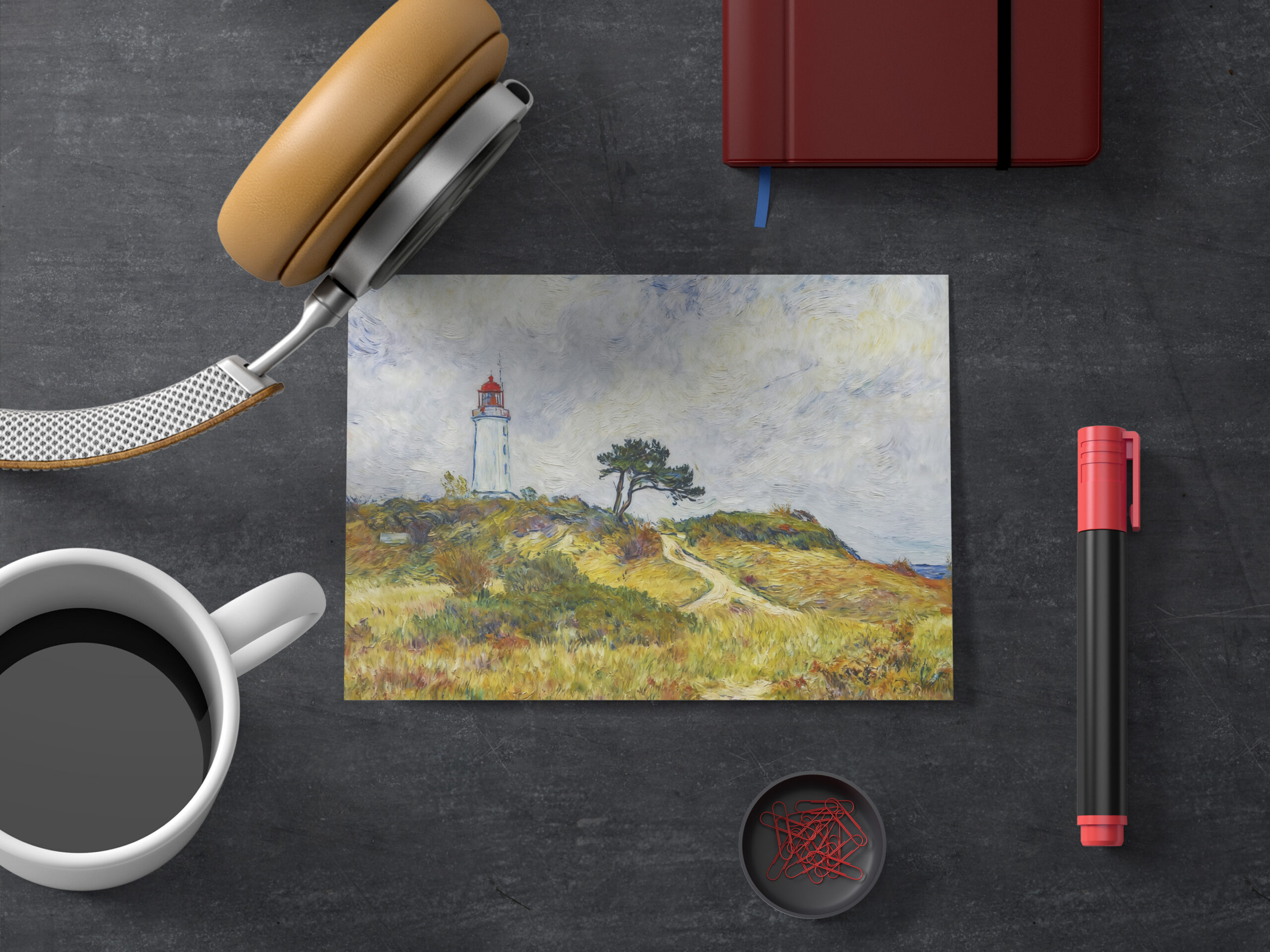 raxxa Postkarte: Impressionist Coastline on Hiddensee Island at Sunset