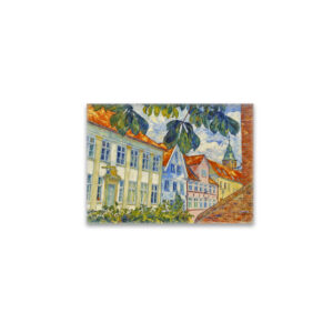 raxxa Glas-Magnet: Impressionist Town Scene in Glueckstadt with Historic Architecture
