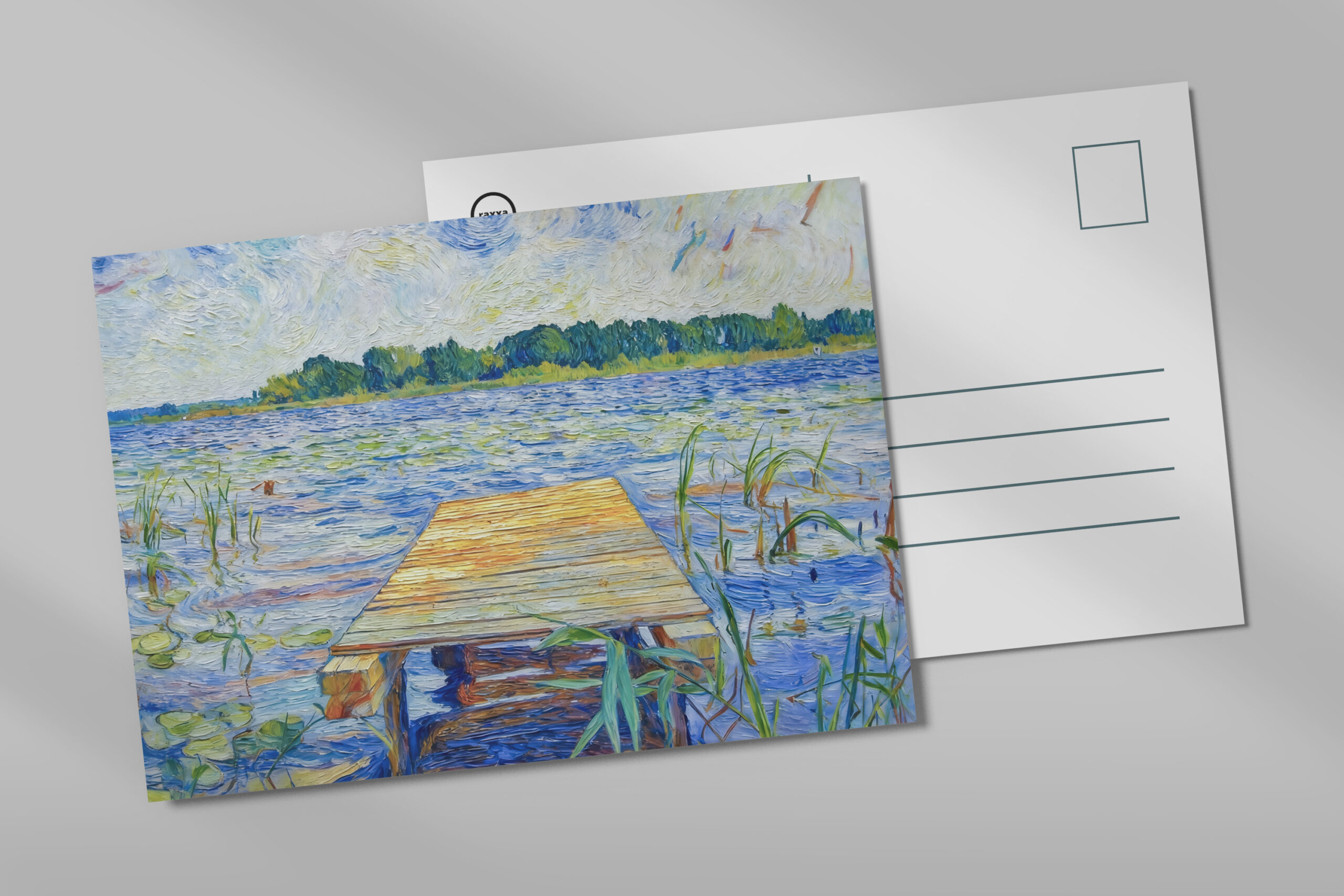 raxxa Postkarte: Impressionist Wooden Pier at Ferch on the Schwielowsee Lake