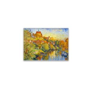 raxxa Glas-Magnet: Impressionist Autumn View of Havelberg Cathedral with Riverside Town