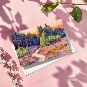 raxxa Postkarte: Impressionist Landscape of the Lueneburg Heath at Sunset