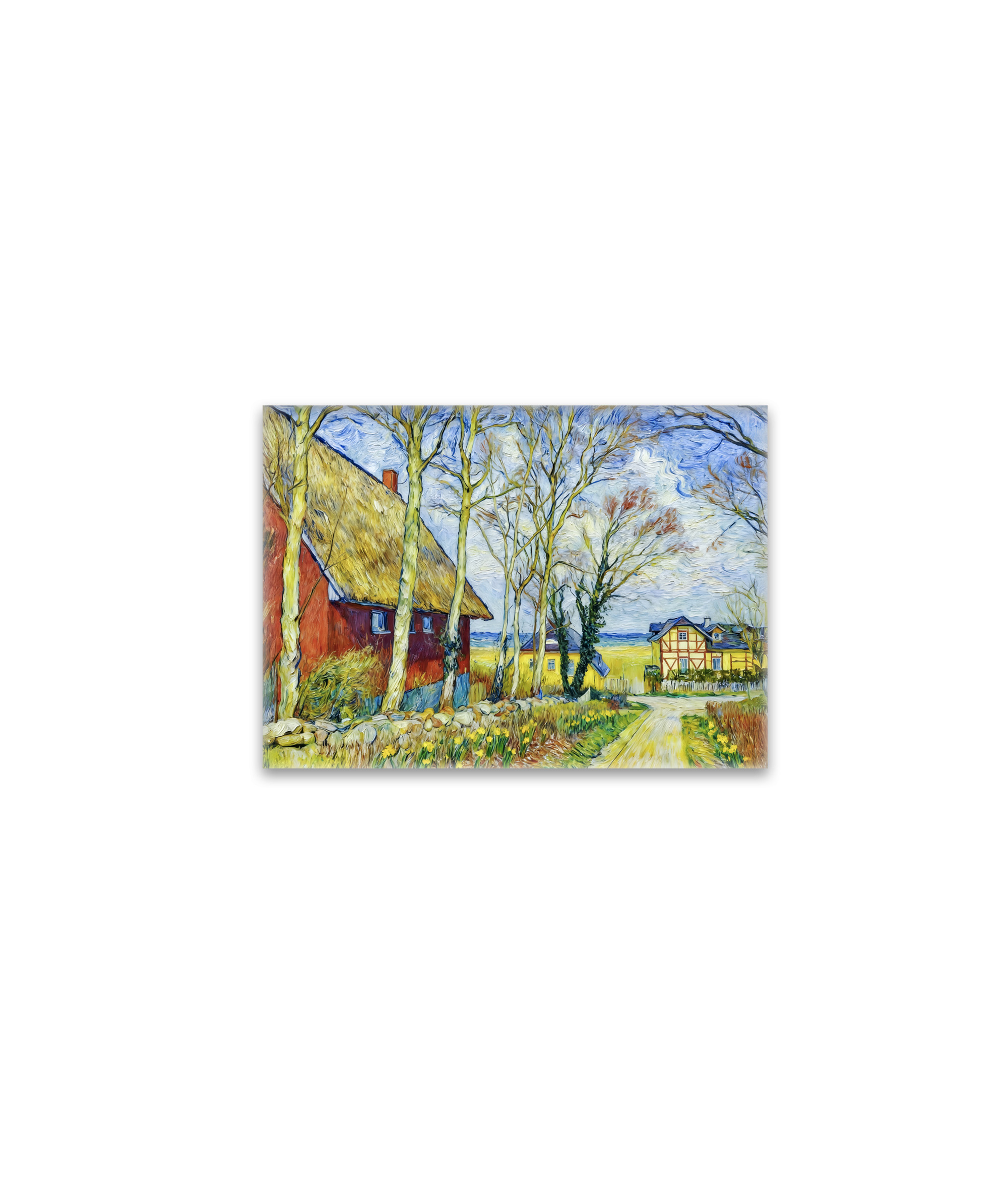 raxxa Glas-Magnet: Impressionist Village Scene in Ahrenshoop on the Darss Coast