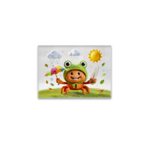 raxxa Glas-Magnet: Weather Crab Measuring Climate With Rainbow Umbrella