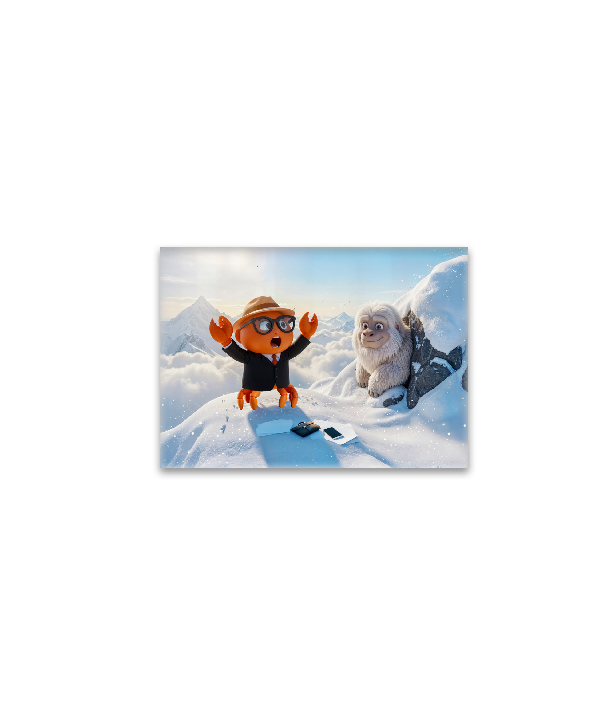 raxxa Glas-Magnet: Spy Crab Shocked Seeing Real Yeti Creature