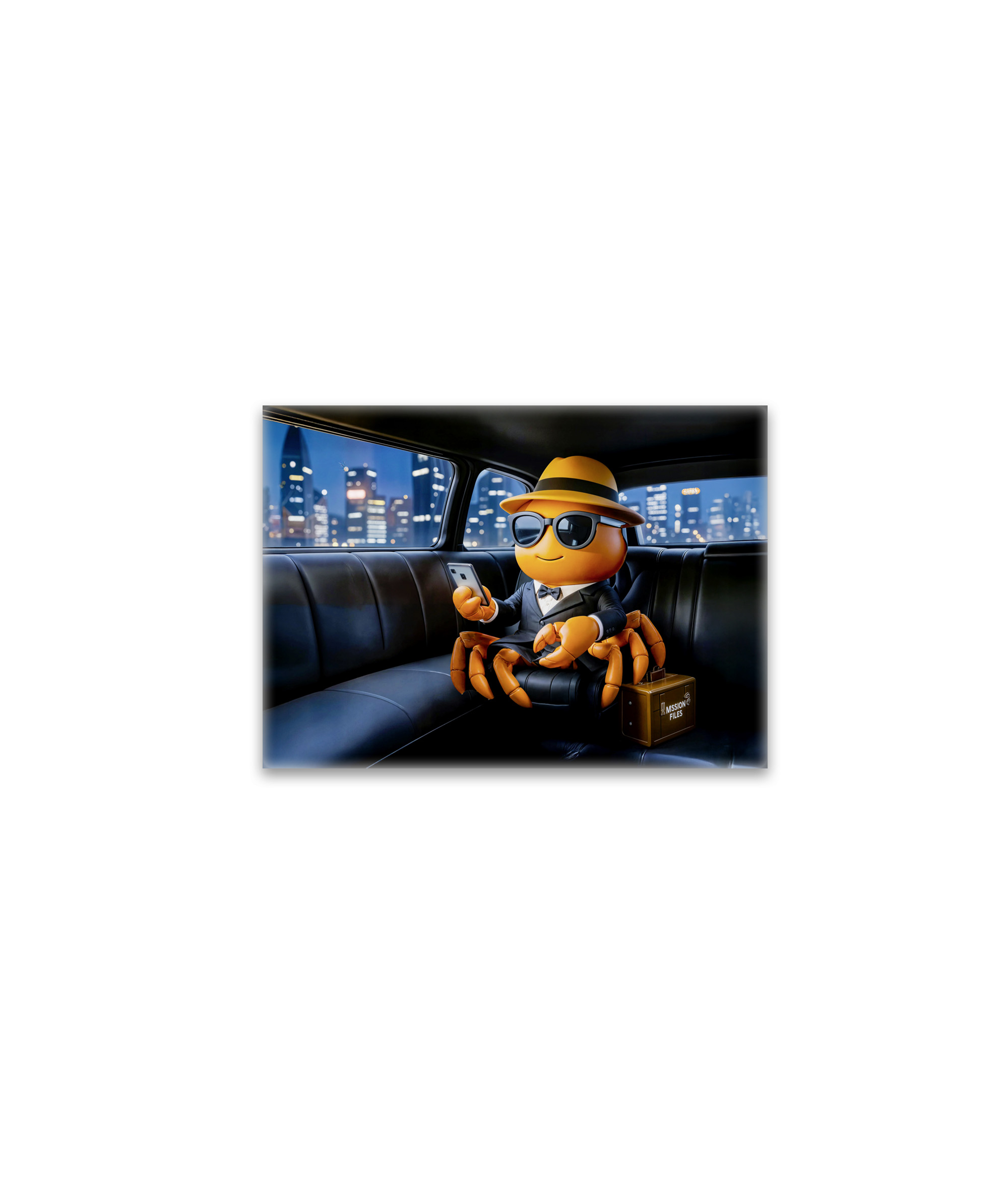 raxxa Glas-Magnet: Spy Crab Riding In Stretch Limo Mission