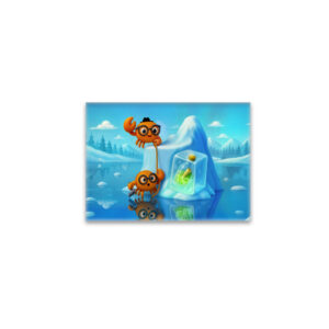 raxxa Glas-Magnet: Spy Crabs Climbing Iceberg For Secret Message