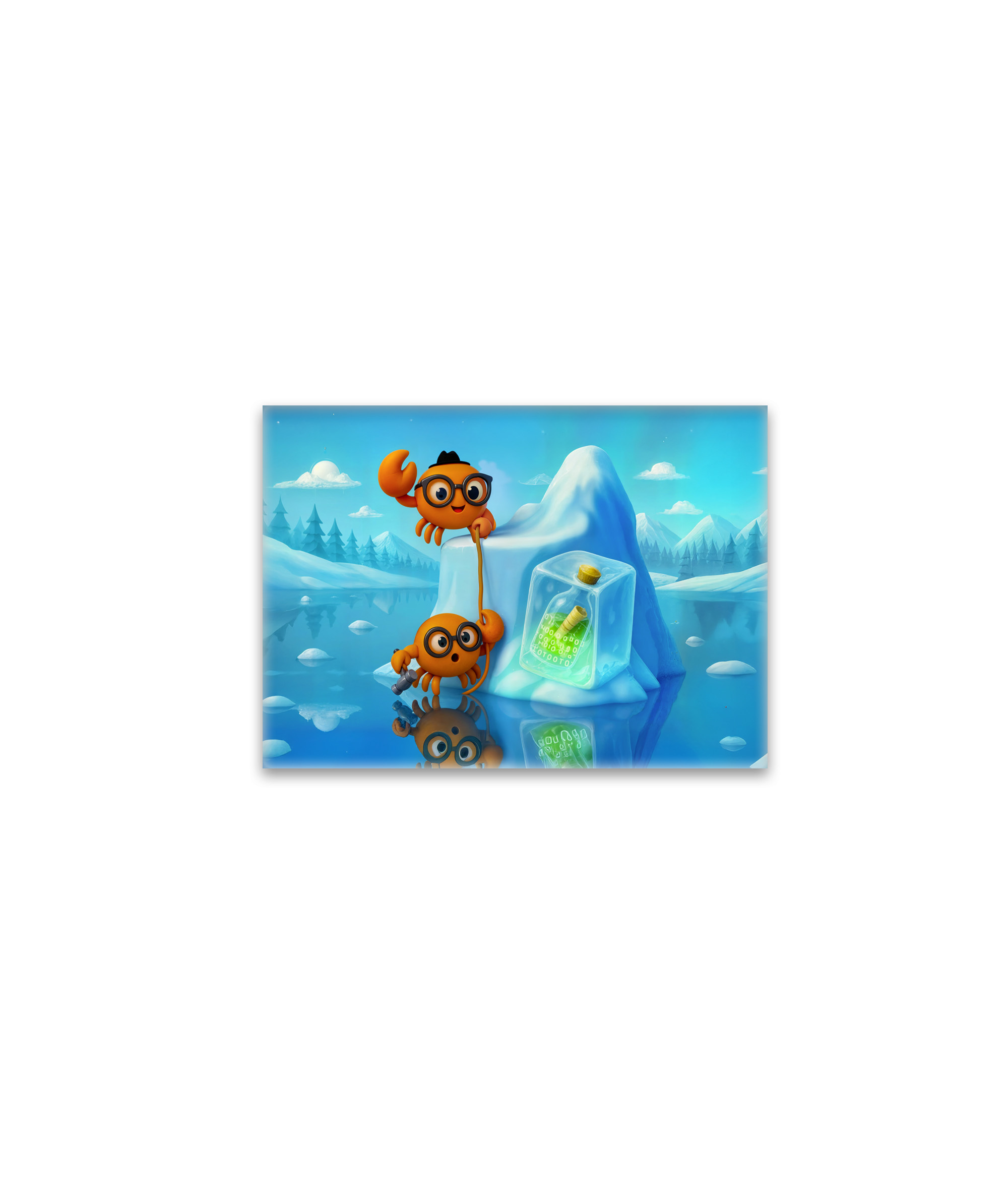 raxxa Glas-Magnet: Spy Crabs Climbing Iceberg For Secret Message