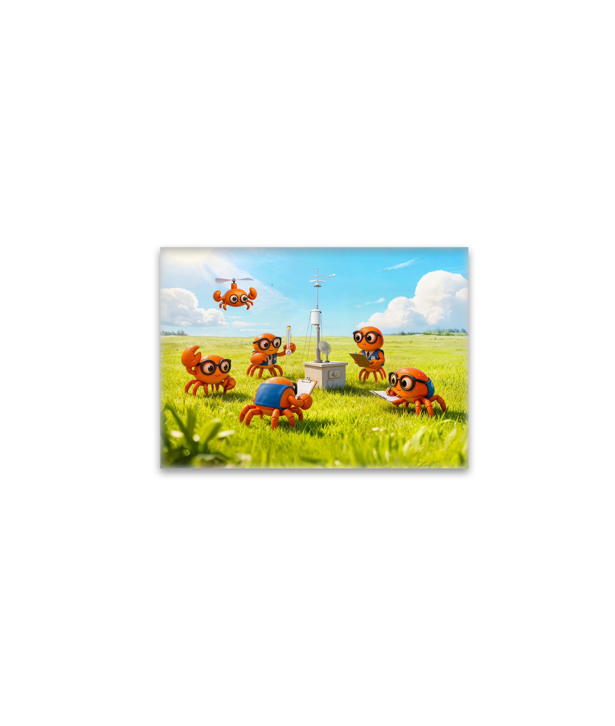 raxxa Glas-Magnet: Spy Crabs Learning How Weather Station Works