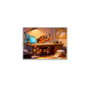raxxa Glas-Magnet: Spy Crab Coordinating Mission Work At Desk