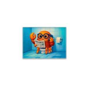 raxxa Glas-Magnet: Funny Spy Crab Reading Tech News Magazine