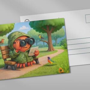raxxa Postkarte: Camouflage Spy Crab Observing Park Surroundings Quietly