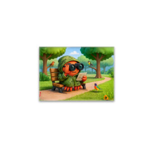 raxxa Glas-Magnet: Camouflage Spy Crab Observing Park Surroundings Quietly