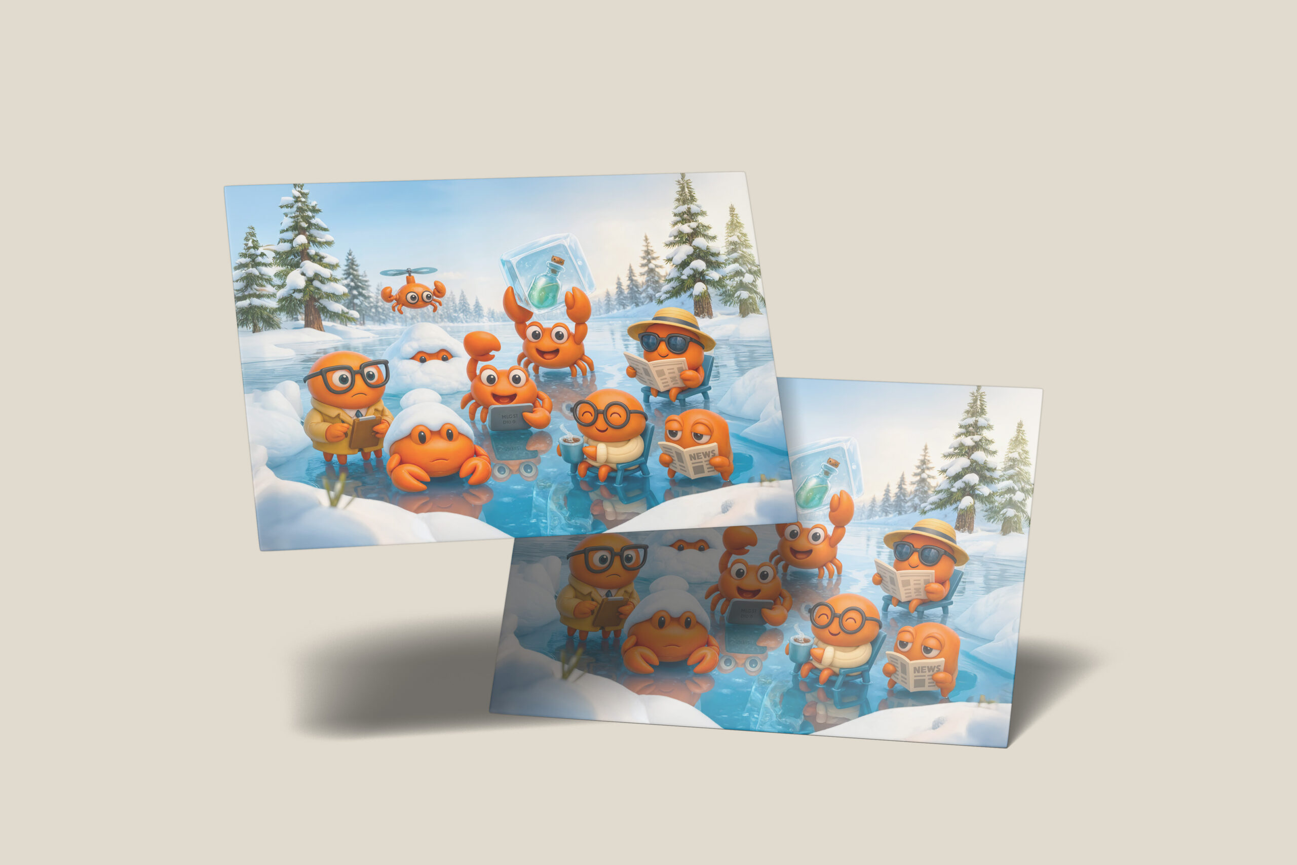 raxxa Postkarte: Spy Crab Winter Team On Arctic Mission