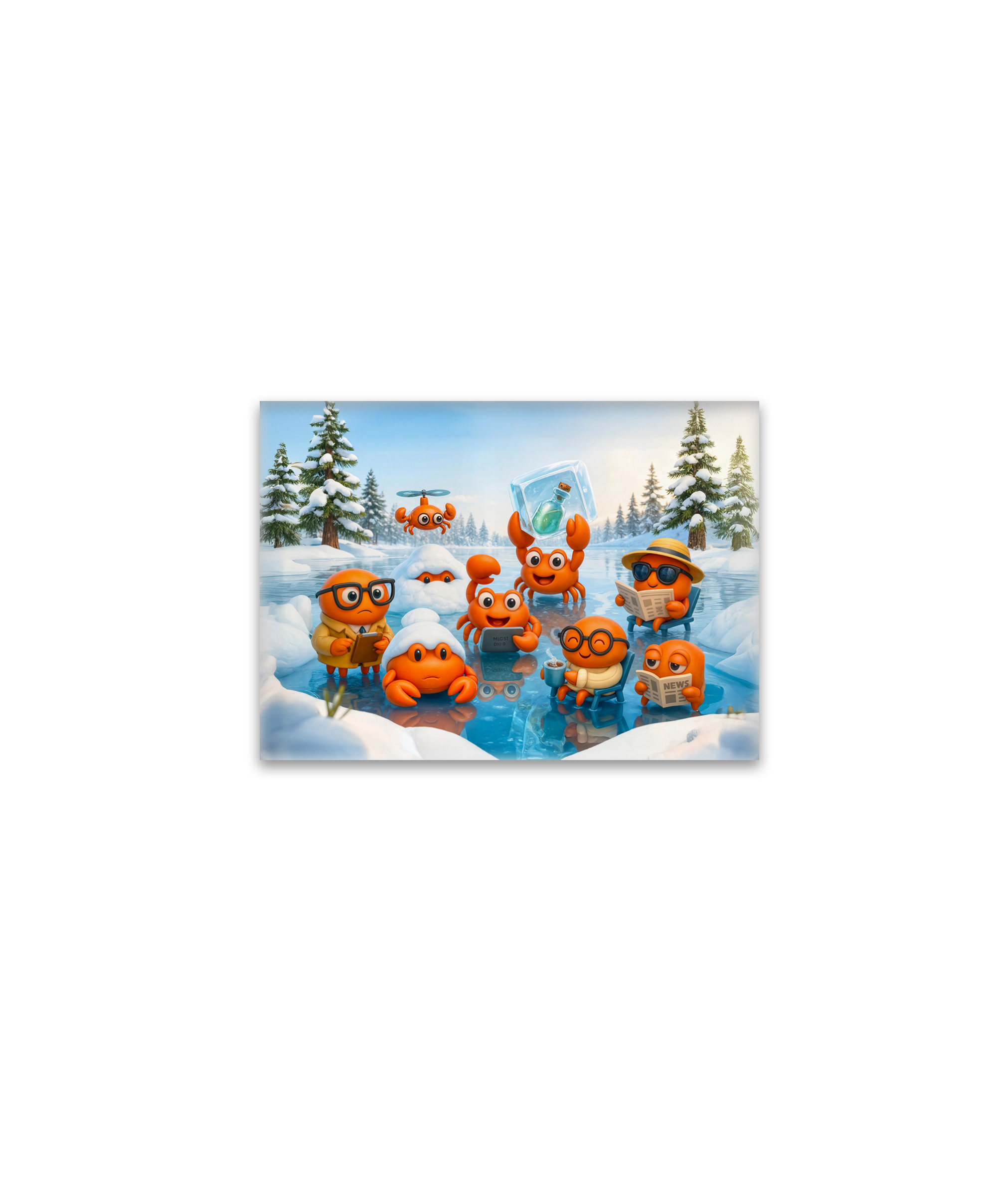 raxxa Glas-Magnet: Spy Crab Winter Team On Arctic Mission