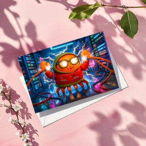 raxxa Postkarte: Tech Crab Facing Short Circuit In Serverroom