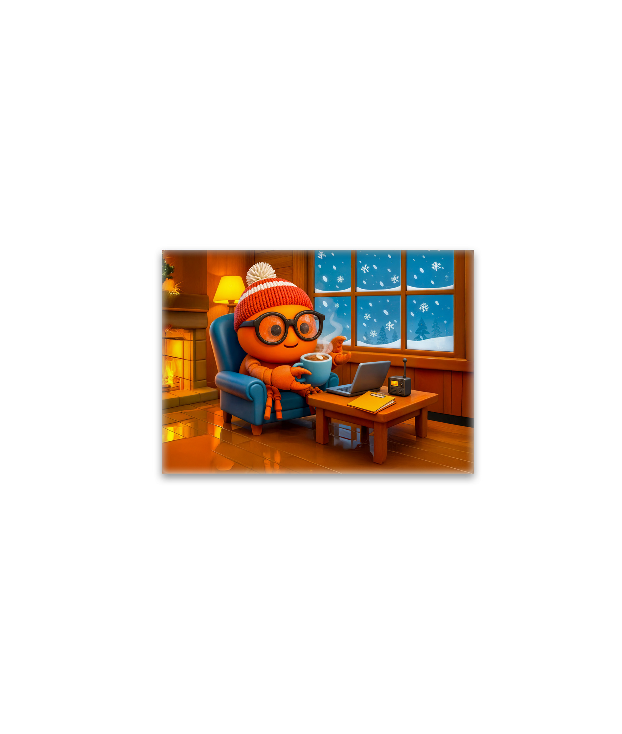 raxxa Glas-Magnet: Spy Crab Working Warm Indoors With Coffee