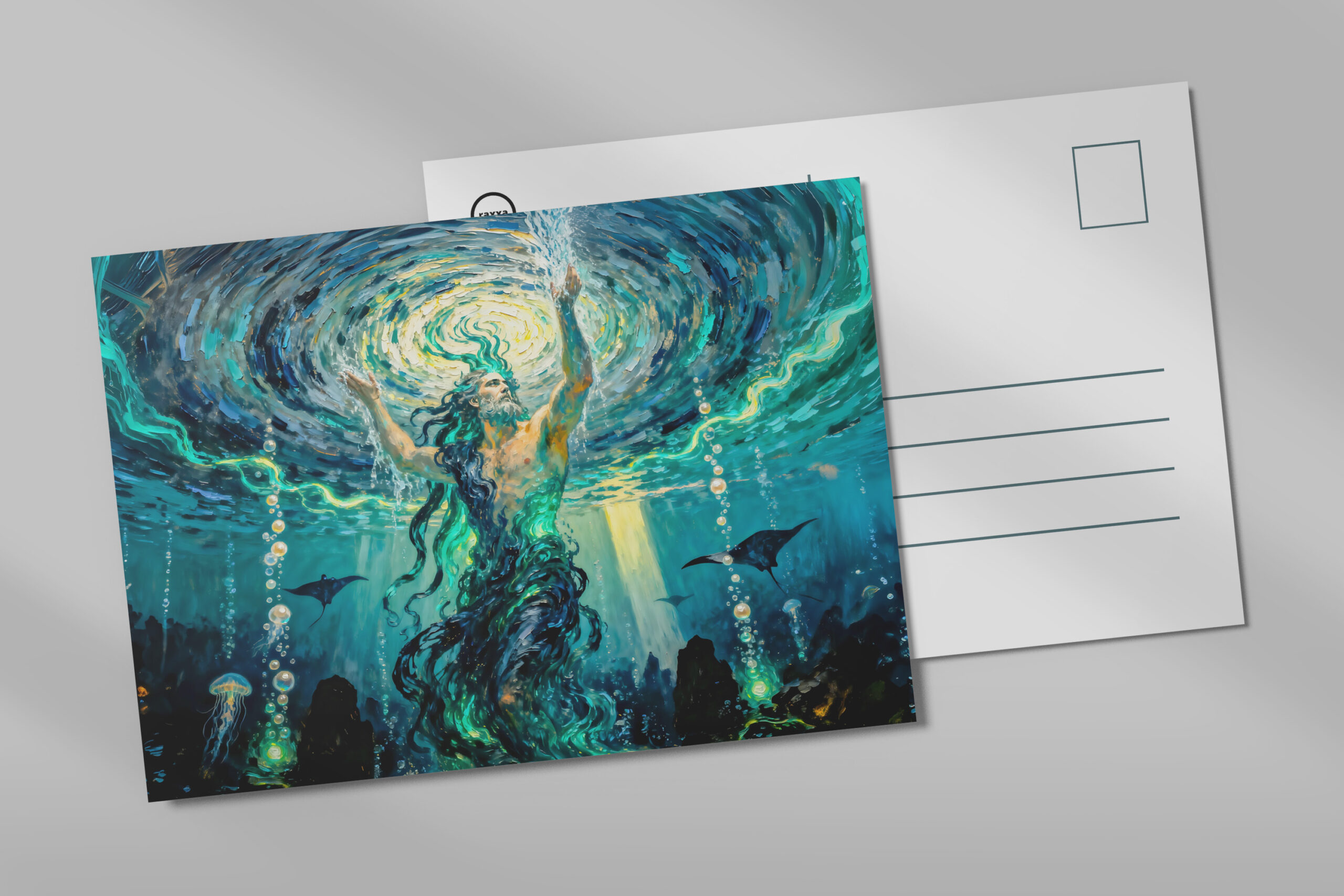 raxxa Postkarte: Okeanos Primordial Titan of the Ocean from Greek Mythology