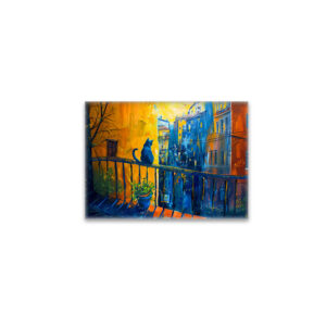 raxxa Glas-Magnet: Cat is sitting on Balcony Railing
