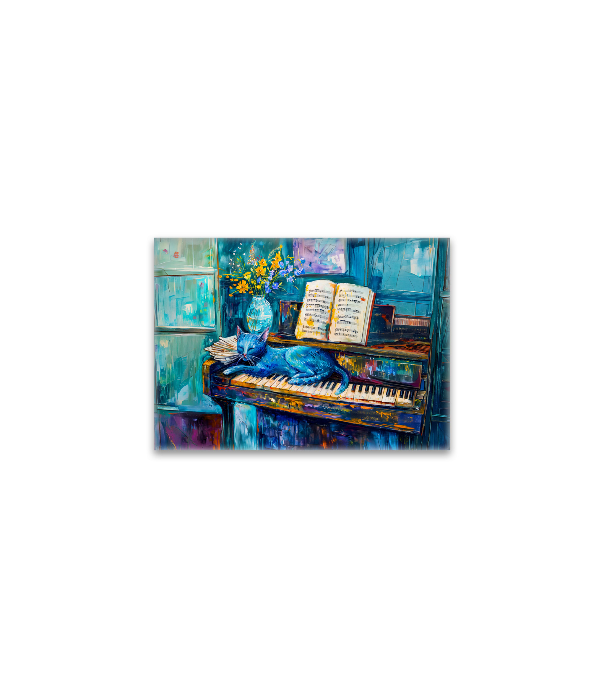 raxxa Glas-Magnet: Cat is Sleeping on Piano