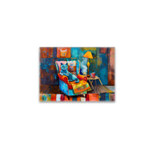 raxxa Glas-Magnet: Cartoon Cozy Cat in Armchair