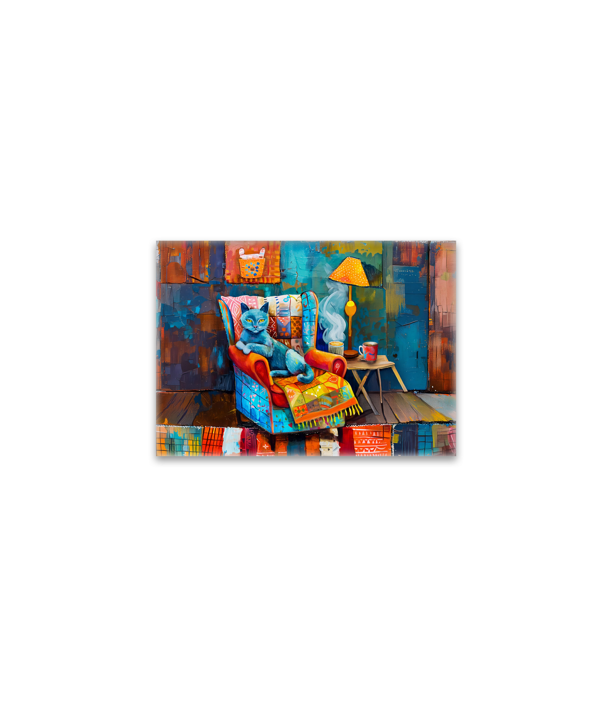 raxxa Glas-Magnet: Cartoon Cozy Cat in Armchair