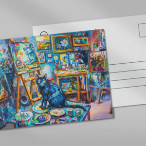 raxxa Postkarte: Cat sitting in Painters Studio