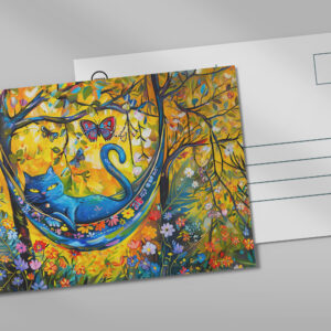 raxxa Postkarte: Cat in Hammock Under Tree