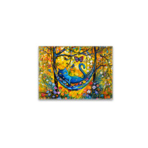 raxxa Glas-Magnet: Cat in Hammock Under Tree
