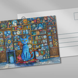 raxxa Postkarte: Blue Cat by Colorful Shelf