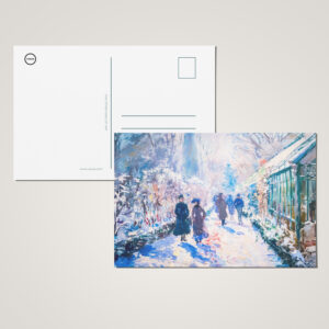 raxxa Postkarte: Impressionist Garden Art Mug Winter Pathway Scene
