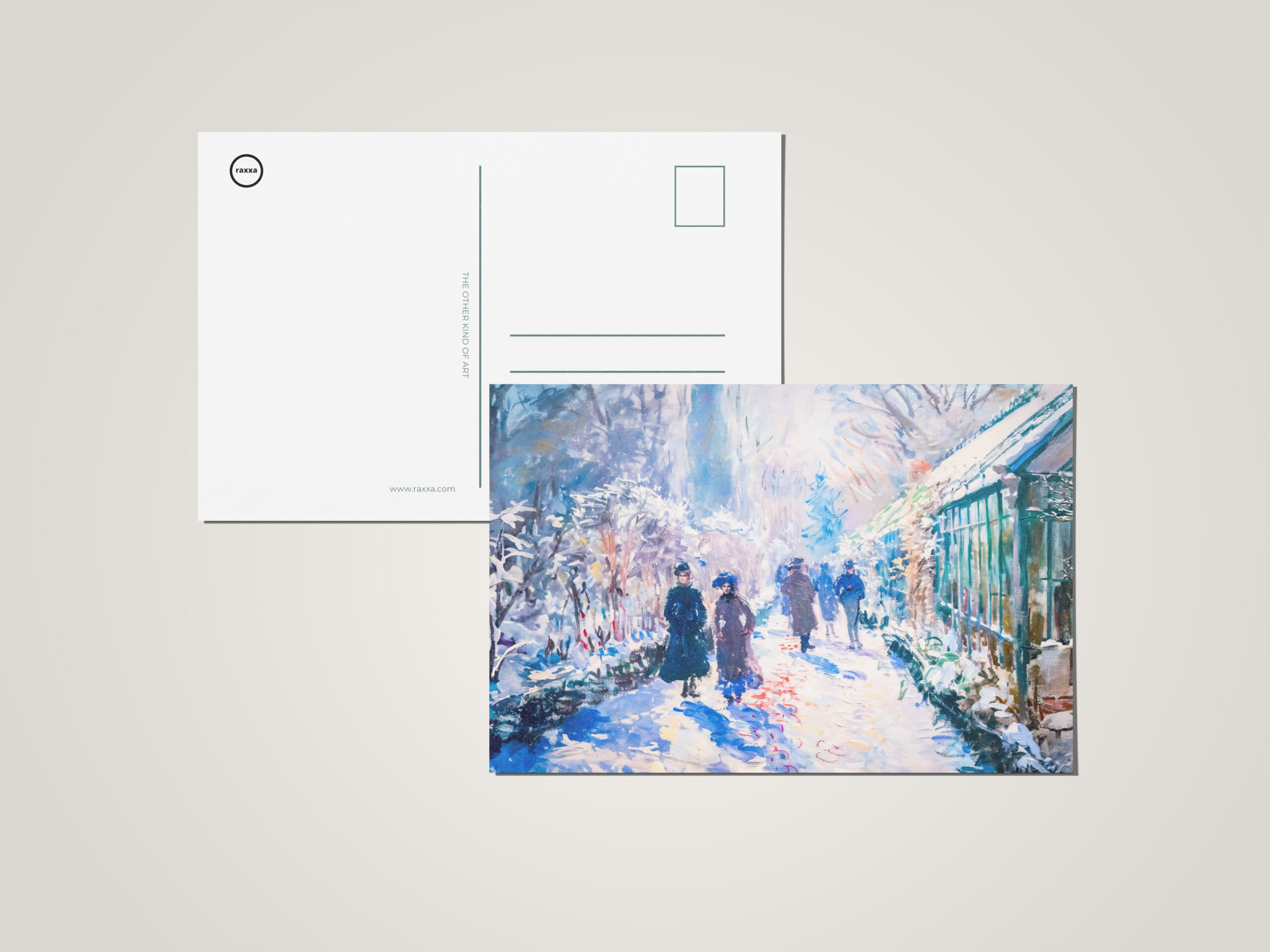raxxa Postkarte: Impressionist Garden Art Mug Winter Pathway Scene