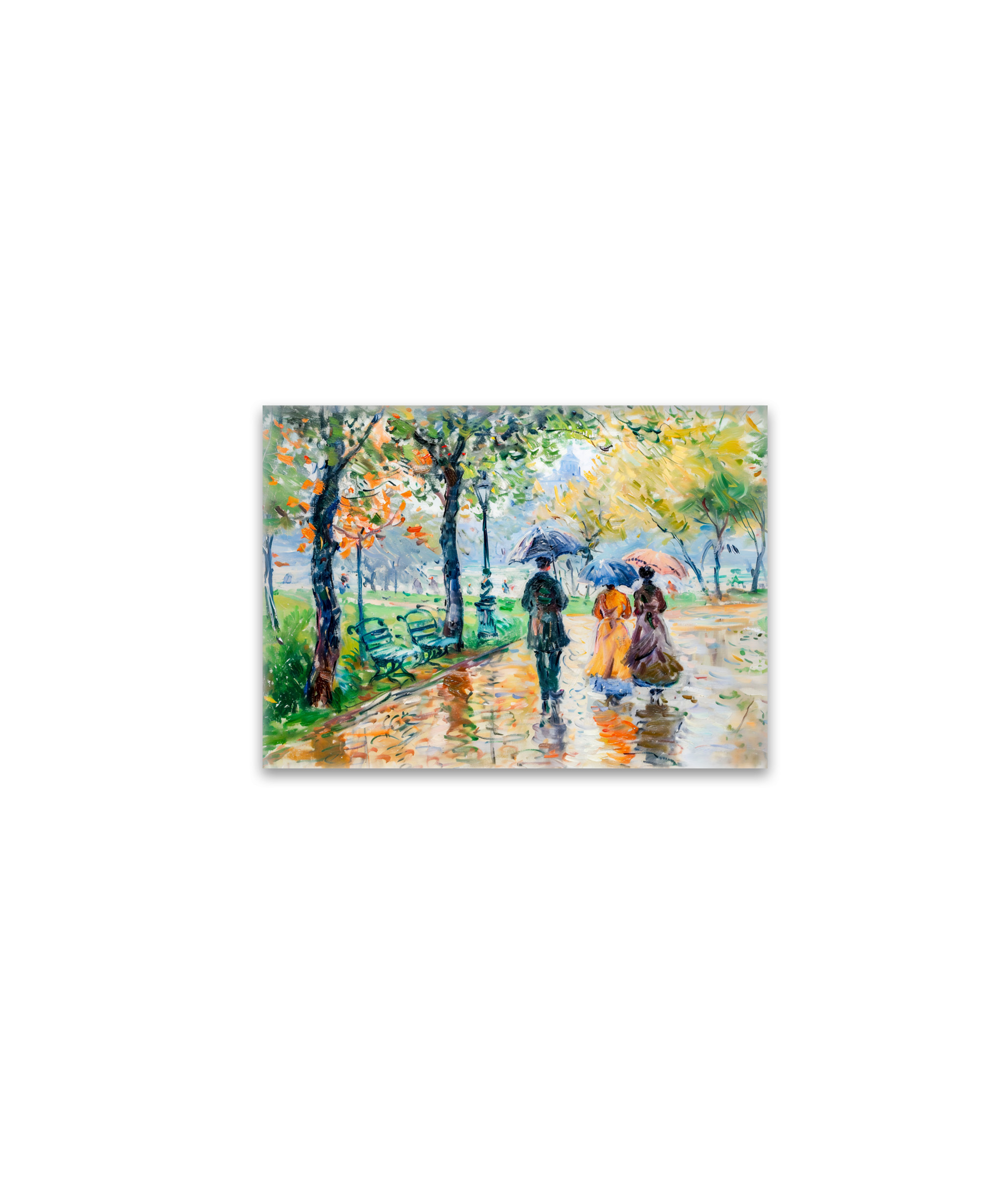 raxxa Glas-Magnet: Impressionist Garden Art Mug Rainy Park Stroll
